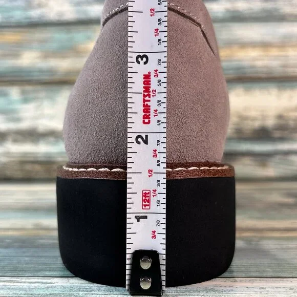 White Mountain Loafer Womens Size 8W Taupe Suede Dress Shoes Work Formal Comfort - Picture 9 of 11